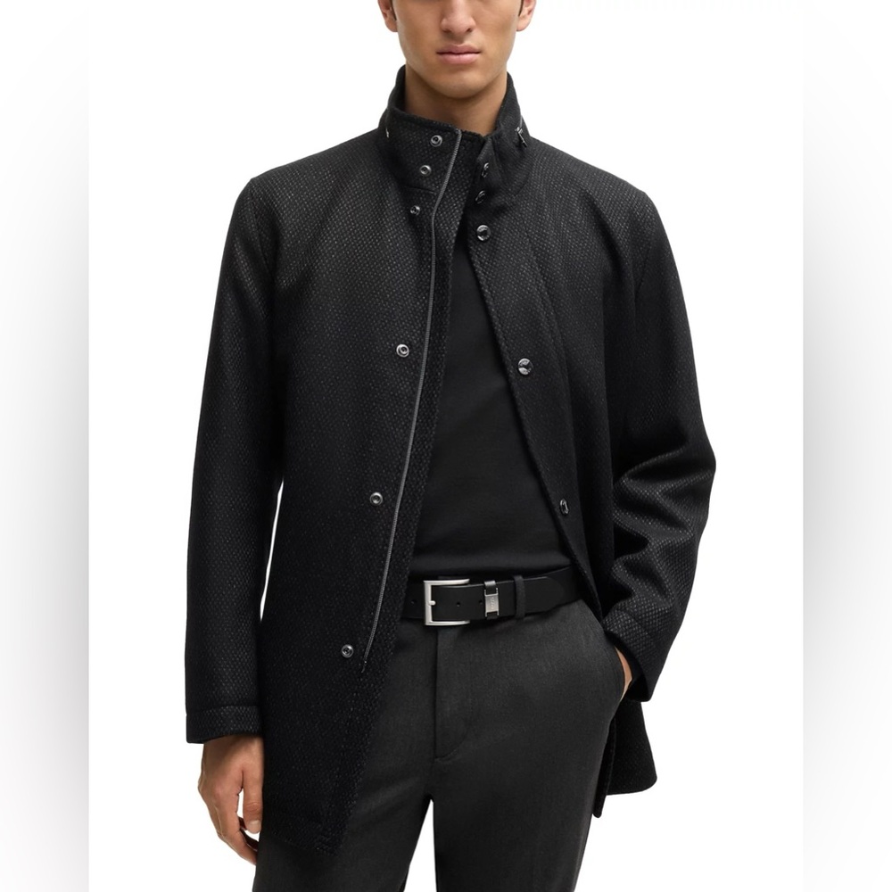 BOSS Coat - Men’s Camron Wool Coat, Black, 46R, New With Tags